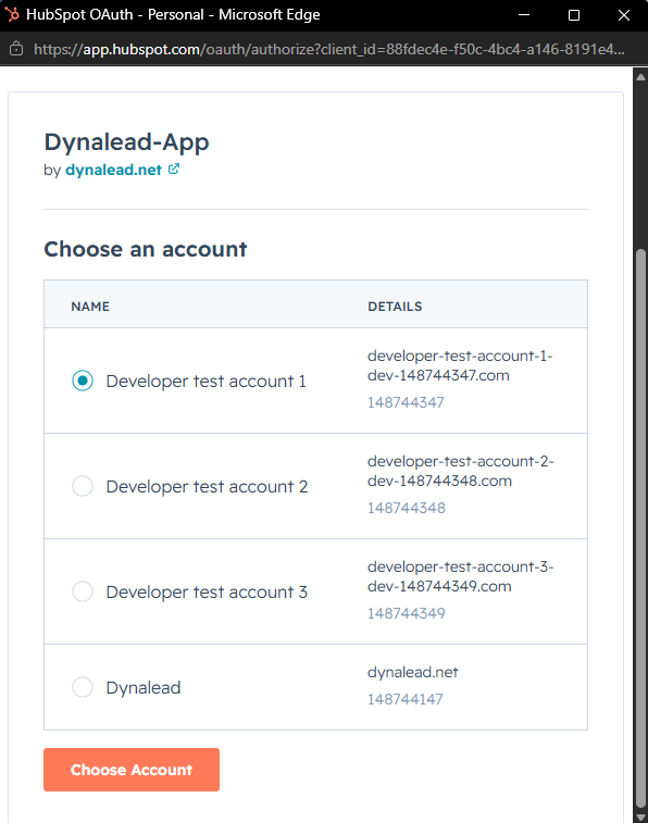 HubSpot OAuth Authorization